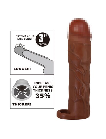 Насадка удлиняющая с подхватом под мошонку "Gerd", коричневый, 19,5 см , изображение 2