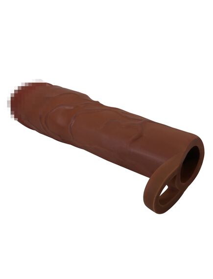 Насадка удлиняющая с подхватом под мошонку "Gerd", коричневый, 19,5 см , изображение 4