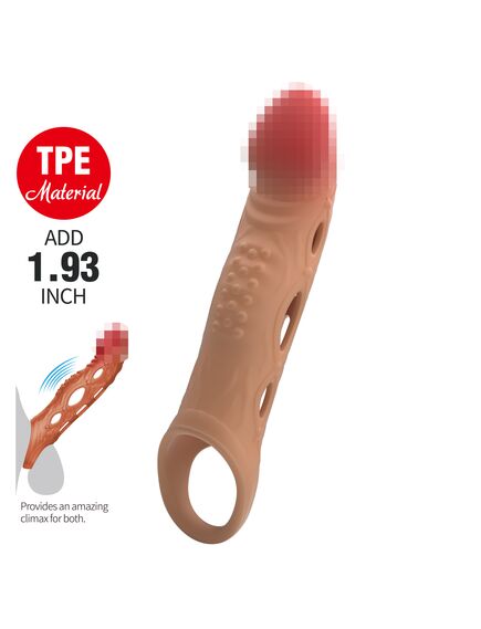 Насадка удлиняющая с подхватом под мошонку и вибрацией "Brad", 21,3 см , изображение 2