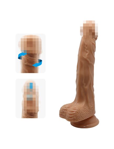 Вибратор реалистичный с ротацией и возвратно-поступательными движениями "Bodach" 21 см , изображение 2