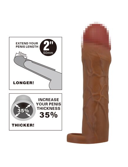 Насадка удлиняющая с подхватом под мошонку "Hani", 18 см , изображение 2