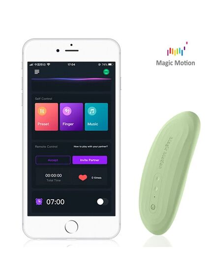 Клиторальный вибростимулятор "Nyx" с управлением через телефон, зеленый , изображение 8