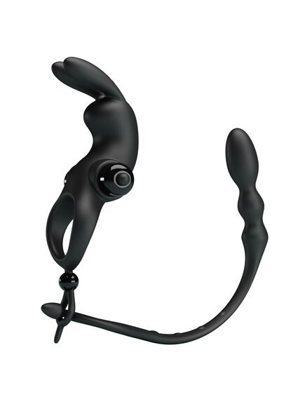 Эрекционное кольцо с вибрацией и анальной пробкой "Vibration penis sleeve 5". 24,5 , изображение 3