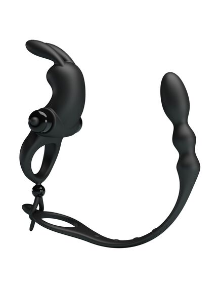 Эрекционное кольцо с вибрацией и анальной пробкой "Vibration penis sleeve 5". 24,5 , изображение 4