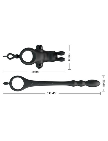 Эрекционное кольцо с вибрацией и анальной пробкой "Vibration penis sleeve 5". 24,5 , изображение 8