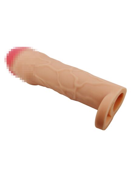 Насадка удлиняющая с подхватом под мошонку "Hani", телесный, 18 см , изображение 4