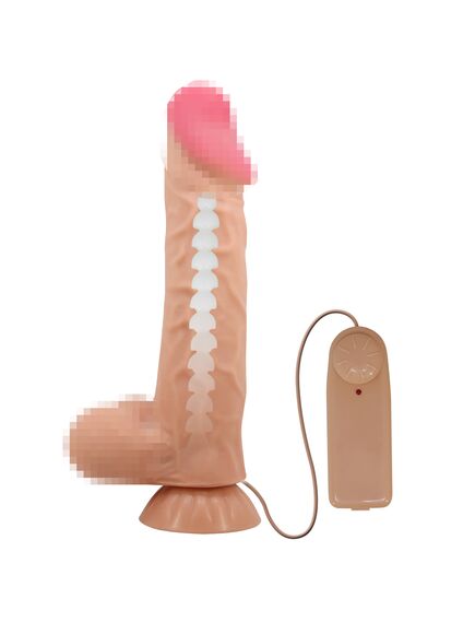 Фаллоимитатор с подвижной кожей и каркасом "Sadik" 24 см , изображение 2