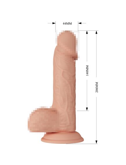 Реалистичный фаллоимитатор с подвижной кожей и каркасом "Catoblepas", 20 см , изображение 9