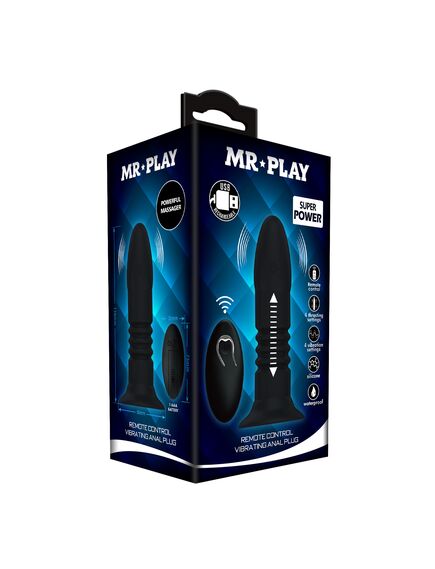 Анальная втулка с поступательными движениями, вибрацией и пультом д\у "Mr Play" , изображение 7