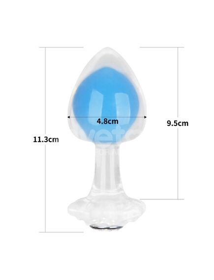 Силиконовая анальная пробка Gemoria (светится в темноте), голубая , изображение 3