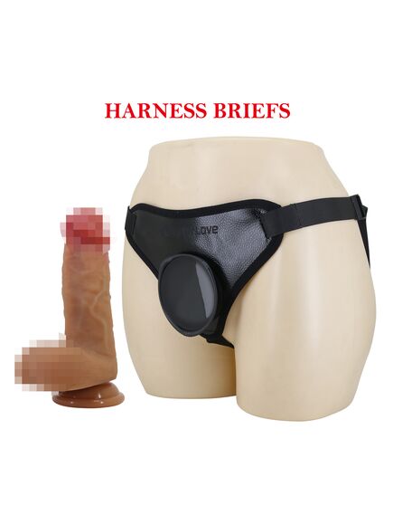 Страпон с фаллоимитатором и трусиками, 17,3 см , изображение 3