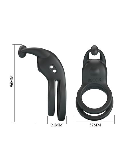 Эрекционное кольцо с вибрацией и стимуляцией клитора "Goodwin" , изображение 5