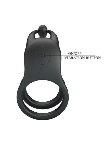 Эрекционное кольцо с вибрацией и стимуляцией клитора "Goodwin" , изображение 6