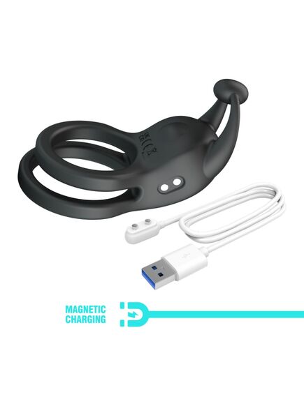 Эрекционное кольцо с вибрацией и стимуляцией клитора "Goodwin" , изображение 7