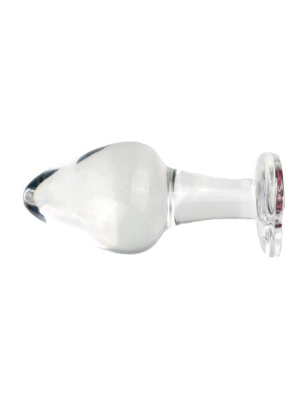 Анальная пробка из стекла с красной стразой, M , изображение 3