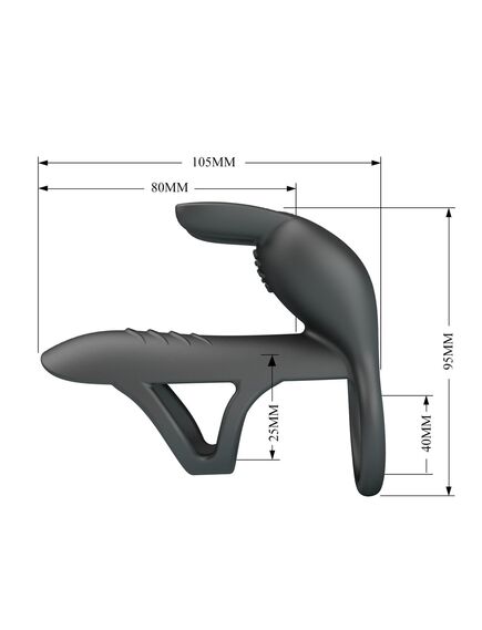 Эрекционное кольцо с вибрацией и отростком для стимуляции клитора "Matty" , изображение 8