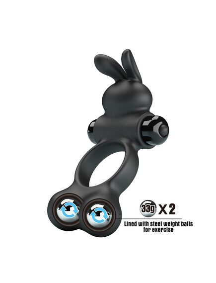 Эрекционное кольцо с вибрацией и стимуляцией клитора с утяжелителями "Yusuf" , изображение 2