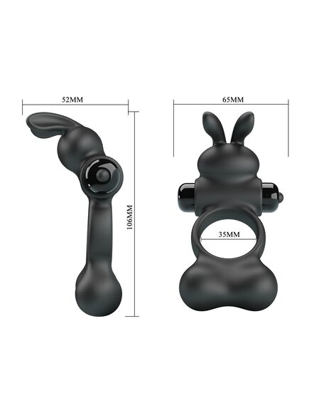 Эрекционное кольцо с вибрацией и стимуляцией клитора с утяжелителями "Yusuf" , изображение 8