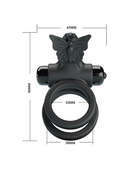 Черное эрекционное виброкольцо "Passionate Ring IX" , изображение 3