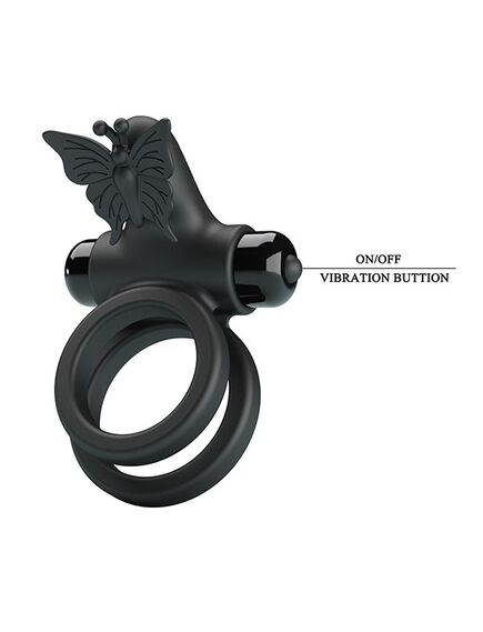 Черное эрекционное виброкольцо "Passionate Ring IX" , изображение 8