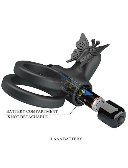 Черное эрекционное виброкольцо "Passionate Ring IX" , изображение 9