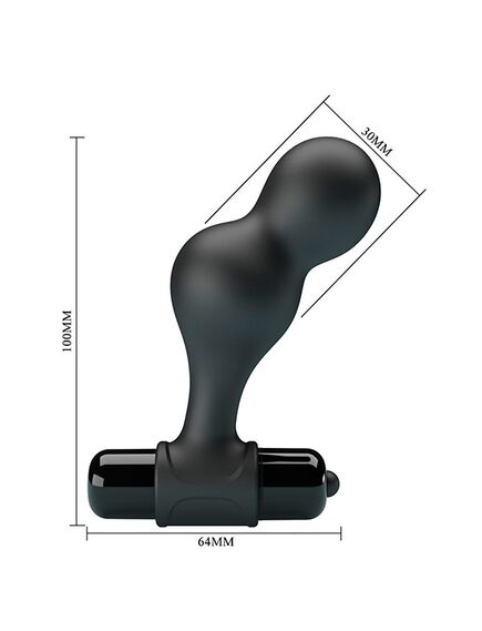 Черная анальная вибропробка 10см "Mr.Play" , изображение 2