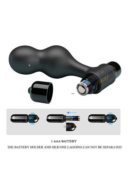 Черная анальная вибропробка 10см "Mr.Play" , изображение 7