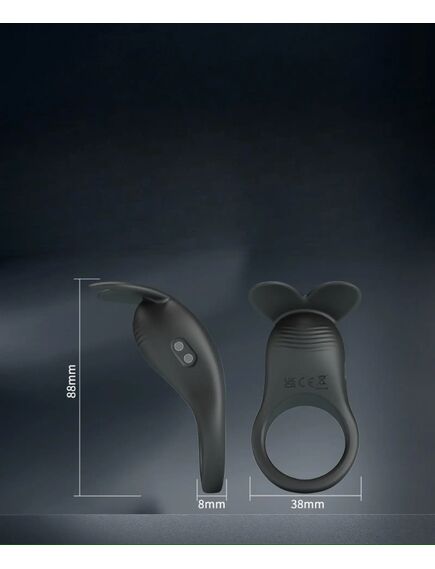 Эрекционное кольцо с вибрацией и стимуляцией клитора "Goodwin" , изображение 5