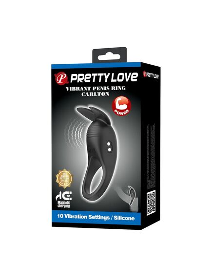 Эрекционное кольцо с вибрацией и стимуляцией клитора "Goodwin" , изображение 6