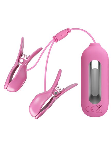 Зажимы на соски с вибрацией и электростимуляцией "Romanic wave 2" , изображение 3