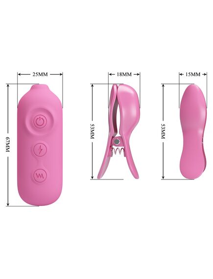 Зажимы на соски с вибрацией и электростимуляцией "Romanic wave 2" , изображение 7