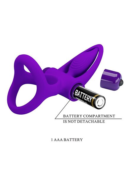 Эрекционное кольцо с вибрацией и стимуляцией клитора, фиолетовый , изображение 7