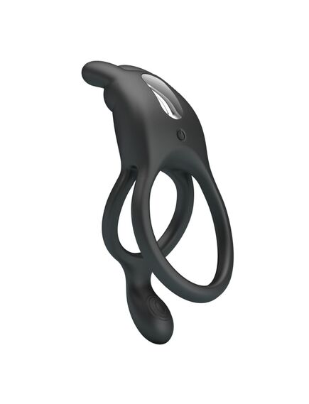 Эрекционное кольцо с вибрацией и клиторальным отростком "Seth" , изображение 4