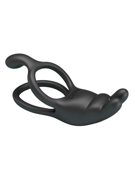 Эрекционное кольцо с вибрацией и клиторальным отростком "Seth" , изображение 5