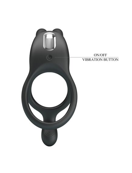 Эрекционное кольцо с вибрацией и клиторальным отростком "Seth" , изображение 8