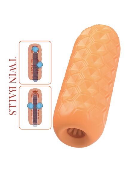 Мастурбатор в тубе с шариками для стимуляции "Venus-x" , изображение 2