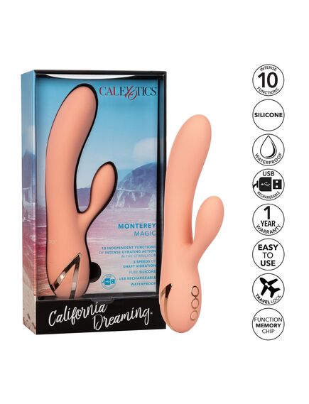 Вибромассажер - кролик MONTEREY MAGIC с поступательными движениями клиторального отростка , изображение 4