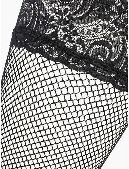 Чулки в мелкую сетку с черной кружевной резинкой (Sense) L/XL , изображение 2