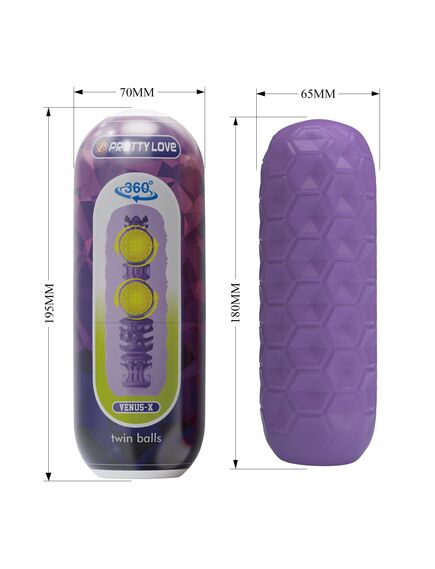 Мастурбатор в тубе с шариками для стимуляции "Venus-x" , изображение 5