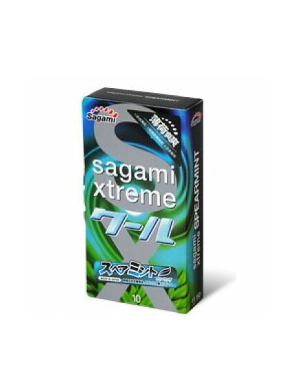 Презервативы SAGAMI Xtreme Mint 10шт. латексные с ароматом мяты 