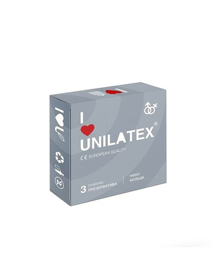 Презервативы ребристые Unilatex Ribbed, 3 шт 