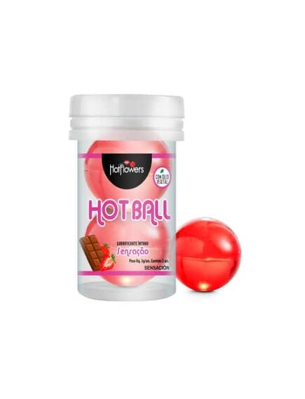 Лубрикант AROMATIC HOT BALL на масляной основе в виде двух шариков с ароматом клубники 