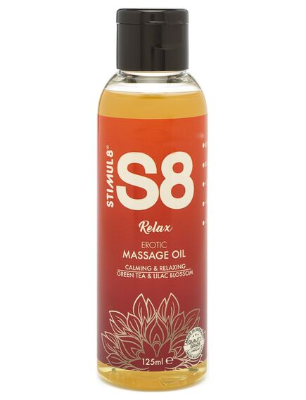 Массажное масло S8 Massage Oil Relax с ароматом зеленого чая и сирени - 125 мл 