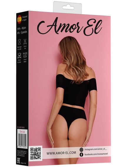Комплект из топа и трусиков со шнуровкой (чёрный) , изображение 6
