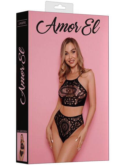 Комплект из топа и трусиков с узором в виде калейдоскопа (чёрный) , изображение 5