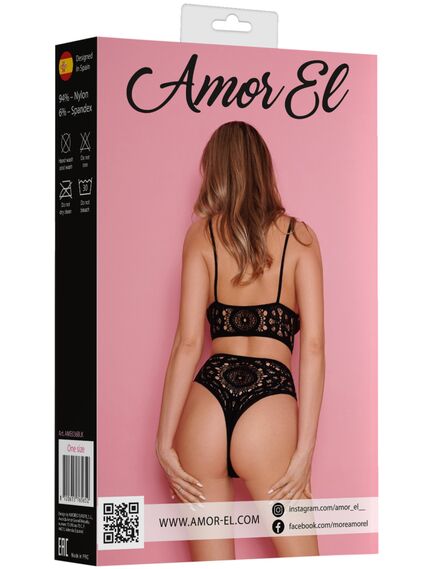 Комплект из топа и трусиков с узором в виде калейдоскопа (чёрный) , изображение 6