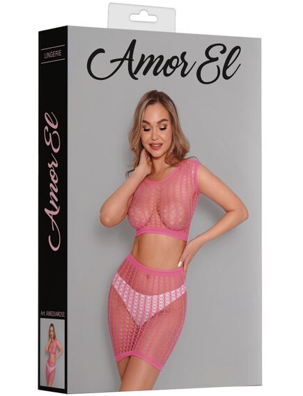 Яркий комплект из топа и юбки (розовый) , изображение 5