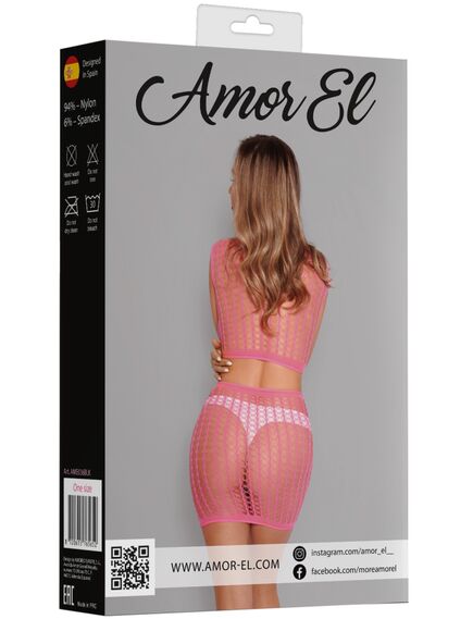 Яркий комплект из топа и юбки (розовый) , изображение 6