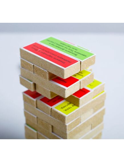 Падающая башня дженга, настольная игра для взрослых, с заданиями, 54 бруска, 18 х 6.5 см , изображение 2