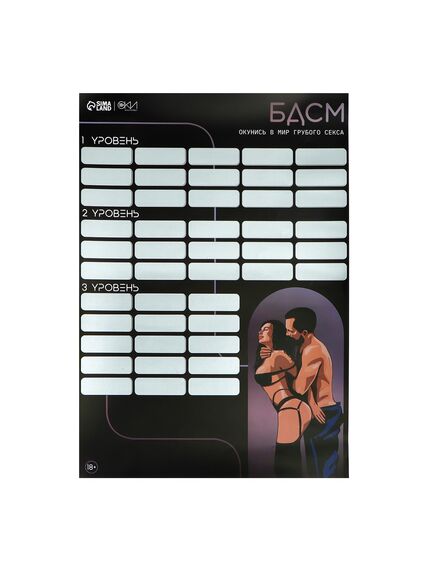 Плакат для двоих со скретч-слоем «БДСМ», А3, 18+ , изображение 2